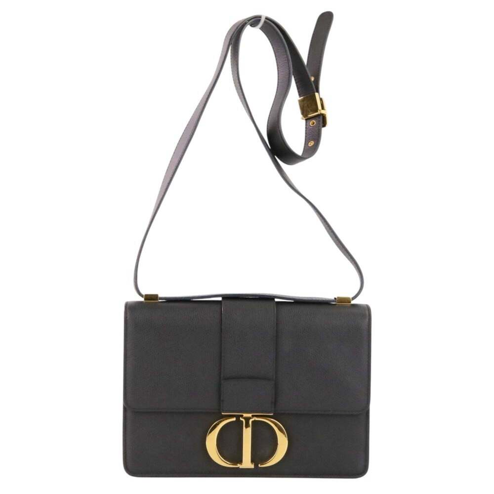 CHRISTIAN DIOR Black Leather Shoulder Bag